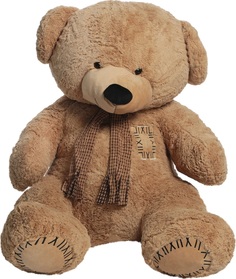 Мягкая игрушка Magic Bear Toys Медведь с заплатками в шарфе бежевый 120 см