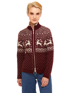 Кардиган женский Scandica Reindeers бордовый 44/164