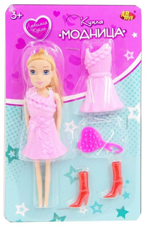 Кукла Abtoys Любимая кукла Модница с аксессуарами 2 вида, 15см PT-01389