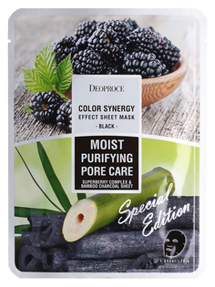 Маска для лица тканевая DEOPROCE COLOR SYNERGY EFFECT SHEET MASK BLACK 20гр