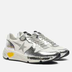 Кроссовки женские Golden Goose Running Sole Lycra/Print Star серебристые 36 EU