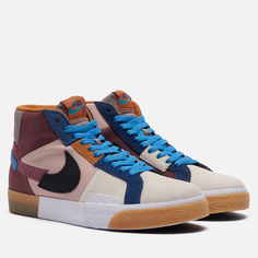 Кроссовки женские Nike SB Zoom Blazer Mid Premium Mosaic бордовые 42 EU