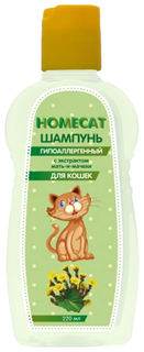 Шампунь для кошек HOMEPET при склонности к аллергии, травяной, 220 мл