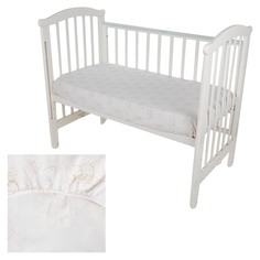 Простыня на резинке Зайка Моя Кофейный мишка 100 х 160 см, бежевый