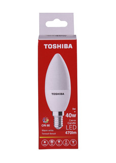 Лампа светодиодная TOSHIBA 5 Вт Е14 свеча C35 3000 K теплый свет 220В матовая