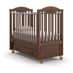 Кроватка Nuovita Lusso Swing маятник продольный noce scuro тёмный орех