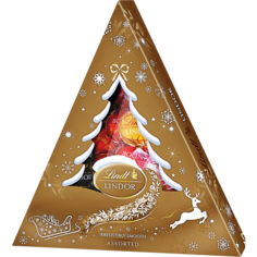 Конфеты Lindt Lindor Елка золотая шоколадные ассорти