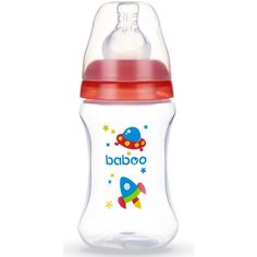 Бутылочка Baboo Space, с рождения, 150 мл, красный