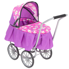 Коляска для кукол Melogo/melobo Цветы, розовый/фиолетовый