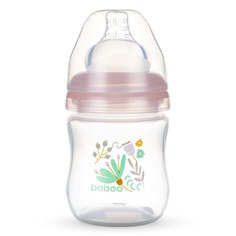 Бутылочка Baboo Flora, с рождения, 130 мл, розовый