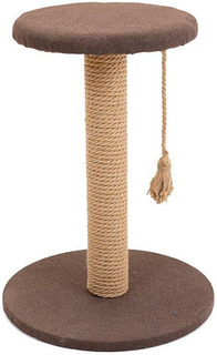 Когтеточка Дарэлл Хайтек, круглая, с полкой, рогожка, джут, 37 х 49 см