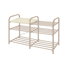 Этажерка для обуви Ника ЭТИ3/Б 790х330х500мм, бежевый металлик/слоновая кость In Home