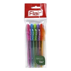 Ручки шариковые Flair Q-Max Neon синие 5 шт