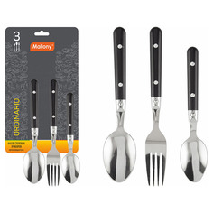 Набор столовых приборов ORDINARIO, пласт. рукоятка, 3 предмета (007448) Mallony