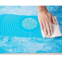 Коврик силиконовый для раскатки теста, голубой 60х45 No Brand