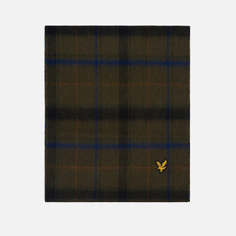 Шарф мужской Lyle&Scott Tartan Lambswool Scarf оливковый 173х32 см