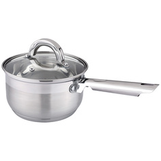 Ковш со стекл.крышкой нерж.сталь 1,8 л 16x9,5 см, индукция Agness_937-117