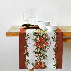 Дорожка на стол из рогожки "Всё себе", Новогодние украшения, 50 х 145