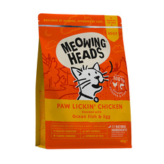 Сухой корм для кошек Barking Heads Meowing Heads Paw Lickin Chiken, курица, рис, 0,45кг