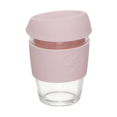 Стакан для кофе с силиконовой крышкой Eco Life 330мл розовый Dcasa