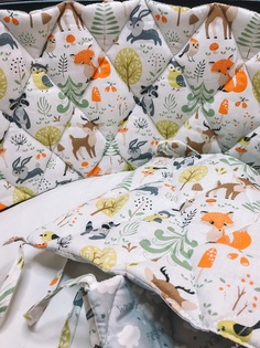 Бортики в кроватку на 4 стороны двухсторонние KERTEX MEGICAL FOREST 6 шт.