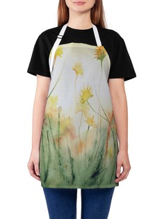 Фартук женский JoyArty для готовки "Солнечные акварельные цветы", универсальный размер