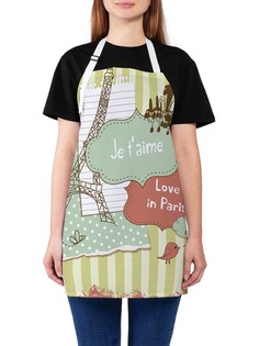 Фартук женский JoyArty для готовки "Любовь и Париж", универсальный размер