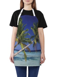 Фартук женский JoyArty для готовки "Наклонившаяся пальму у берега", универсальный размер