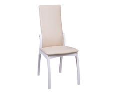 Стул для кухни и для гостиной Токио 1 Массив бука Белый матовый Экокожа Бежевый Mebwill