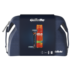 Набор Gillette Бритва Fusion5 ProGlide+См.Кас.+Гель д/бритья 200мл+Дорожная косметичка
