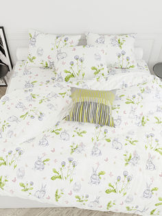 Пододеяльник Сказка -Кролики- 2-спальный на молнии 175х215 см