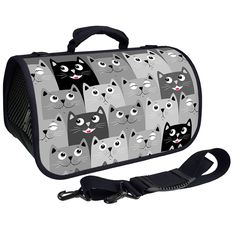 Сумка-переноска для кошек Foxie 25x43x24см серый