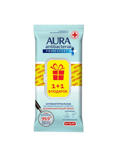 Салфетки влажные Aura "Pro expert", big-pack, для поверхностей, 24+24шт
