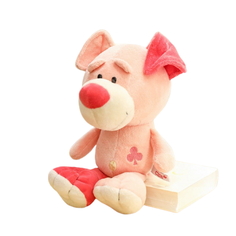 Мягкая игрушка Super01 Собака 30 см цвет: розовый