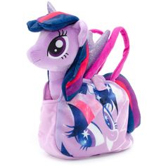 Мягкая игрушка YuMe Пони в сумочке Искорка 25 см цвет: фиолетовый