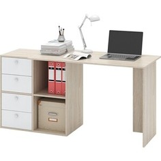 Стол компьютерный Мастер Прайм-46 дуб сонома/белый СТЛ-Прайм-46-СБ