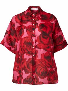 Carolina Herrera рубашка с цветочным принтом