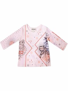 Kenzo Kids топ с длинными рукавами и принтом