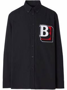 Burberry рубашка с нашивками