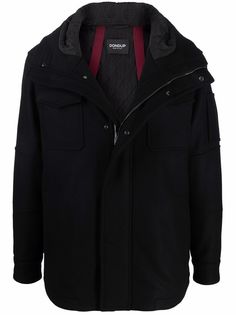 DONDUP куртка из смесовой шерсти с капюшоном и карманами