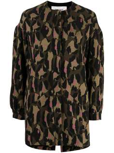 DVF Diane von Furstenberg однобортное пальто с леопардовым принтом