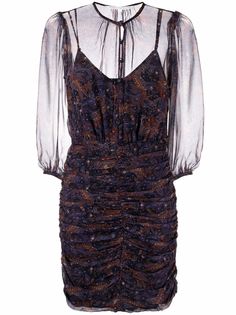 Veronica Beard полупрозрачное платье с узором