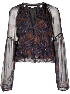 Veronica Beard блузка с прозрачными рукавами и принтом пейсли