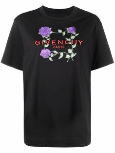 Givenchy футболка с вышитым логотипом