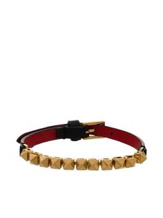 Valentino Garavani VAL GLD BLK LTHR SML MULTI RCKSTUD BRCLT