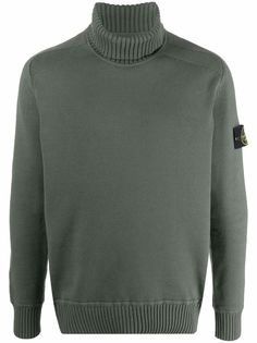 Stone Island джемпер с высоким воротником и нашивкой-логотипом