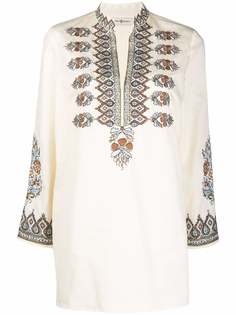 Tory Burch платье-туника с вышивкой