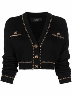 Versace укороченный кардиган с логотипом