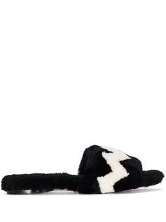 Aquazzura Nomade shearling flat sandals