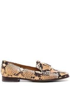 Tory Burch лоферы со змеиным принтом